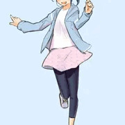 花柄スカート＋黒レギンス