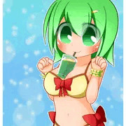 メロンクリームソーダチャレンジをするメルクルスさん