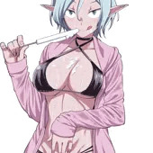 アイスと水着と三白眼娘