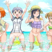 ビーチでおしっこ撮影会