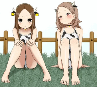牛コス高木さんと北条さん❤（+スク水）