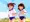 霧と清のブルマ姿