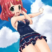 水着姿の栄子さん