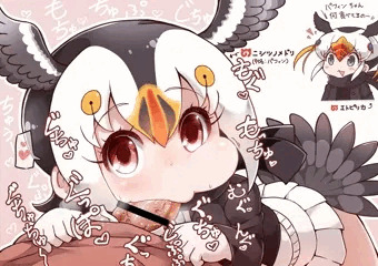 ジャパリ棒を食べるパフィンちゃん