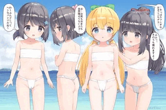 ふんどしで海水浴