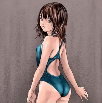 小葉の競泳水着④ 模写絵