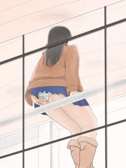 2階から気付かれないように露出