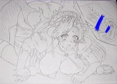 オークの苗床にされるマルローネさん。