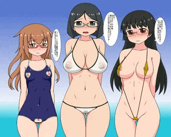 眼鏡艦娘にエロ水着を