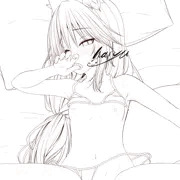オイルマッサージを受ける玉藻ちゃんの続き　線画