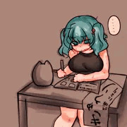 宿題をするにとり（リクエスト）