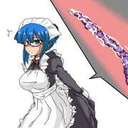 メイドさん(背景にサツマイモ)