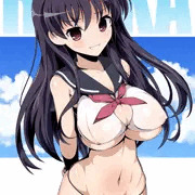 セーラー水着の清水谷竜華さん