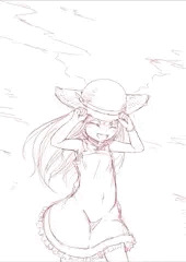 麦わら帽子で白ワンピースの女の子