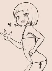 私は前髪ぱっつんとマイクロビキニが好きです