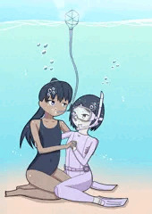 水の中で二人