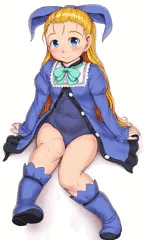 謎服お座りお嬢さん。