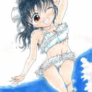 白水着の女の子