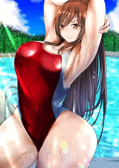 ✨💖💢嫌な顔しながらも競泳水着を着てくれる彼女💢💖✨