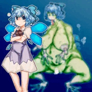 中途半端にカエル化するチルノ