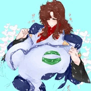 部下に頼まれ乳を揉ませているものの、自身の魅力に無自覚な魔乳さん