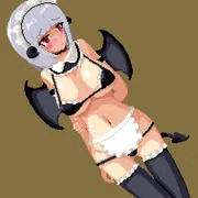 ローターを挿入されるメイドビキニサキュバスちゃん