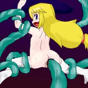 触手でおしり拡張されるろり魔女