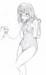 眼鏡水着っ娘