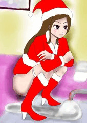 ラフ画クリスマスイラストシリーズJDサンタうんこトイレ＆クン二