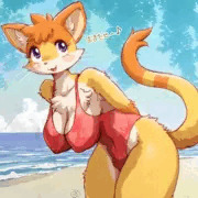 パインちゃんと海でデート♪