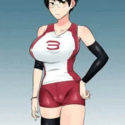 ボーイッシュな女子バレーボール部員