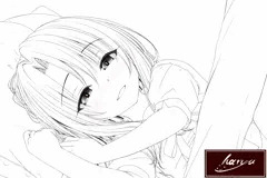 イリヤちゃんとお風呂に入る前に・・・　線画とラフ