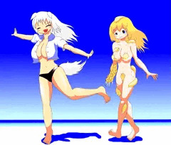 犬の人とナメクジまとわりつけた痴女