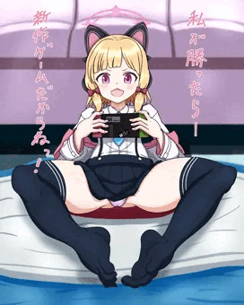 先生と勝負するモモイ