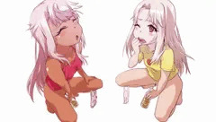 イリヤ＆クロちゃんのボトル放尿