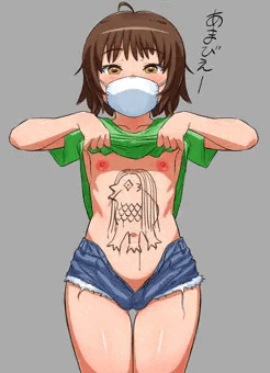 アマビエを描いて見せる子