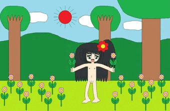 全裸のお花畑