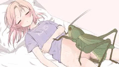 寝ている女の子に巨大蟲が産卵…