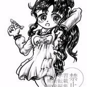 エプロンをつけて髪をまとめる真樹ちゃん