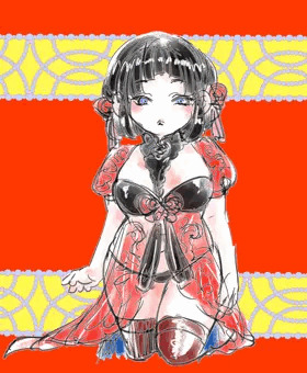 チャイナ風ぽちゃっ子らくがき
