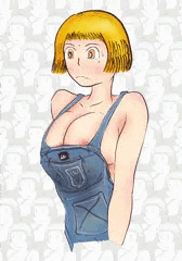 オーバーオールの女の子