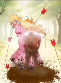 【新作】ピーチ姫スカ『桃姫便意我慢＆着衣脱糞アニメーション』