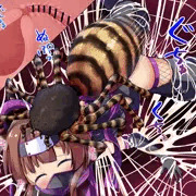 蜘蛛に捕らわれた忍者ちゃん