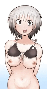 お題：黒ビキニずらし胸出し