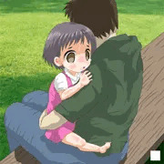 抱っこされている女の子には