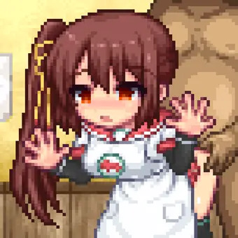 万々歳でお客さんに襲われる鶴乃ちゃん