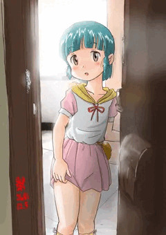 投稿写真系雑誌をみる娘