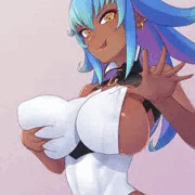 青髪褐色おっぱい2