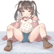 差分3枚・依頼絵　ゴム持ち女の子