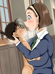 コナン×園子　蒸れ蒸れキス